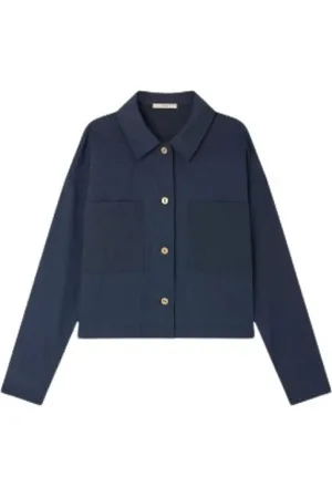 Sessun Dames, Blouses & Shirts, Blauw, Maat: L Katoen