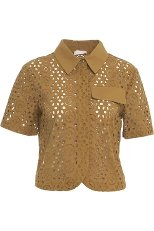 Liu Jo Dames, Blouses & Shirts, Bruin, Maat: S Katoen