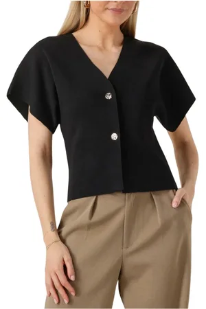 NOTRE-V Dames, Blouses & Shirts, Zwart, Maat: L Linnen