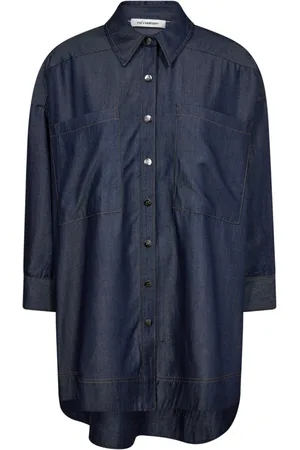 Co`Couture Dames, Blouses & Shirts, Blauw, Maat: L Denim