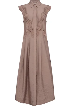 Copenhagen Muse Dames, Jurken, Bruin, Maat: S Viscose