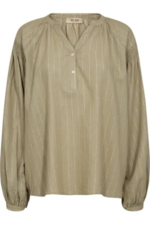Mos Mosh Dames, Blouses & Shirts, Grijs, Maat: XL Linnen