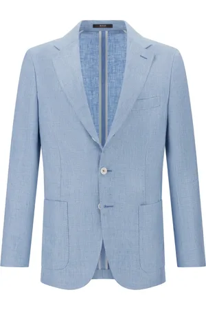 Boggi Milano Heren, Pakken, Blauw, Maat: M Linnen