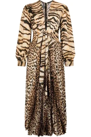 Roberto Cavalli Dames, Jurken, Bruin, Maat: 2XL