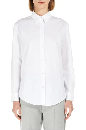 Max Mara Dames, Blouses & Shirts, Wit, Maat: L Katoen