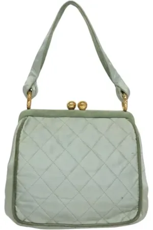 CHANEL Dames, Pre-owned, Groen, Maat: ONE Size Satijn