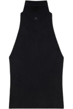Courrèges Dames, Tops, Zwart, Maat: S Katoen