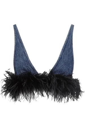 Miu Miu Dames, Tops, Blauw, Maat: XS Katoen