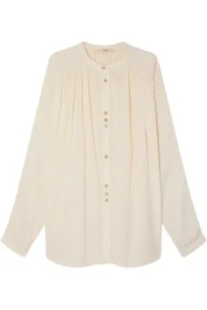 Sessun Dames, Blouses & Shirts, Wit, Maat: XS Linnen