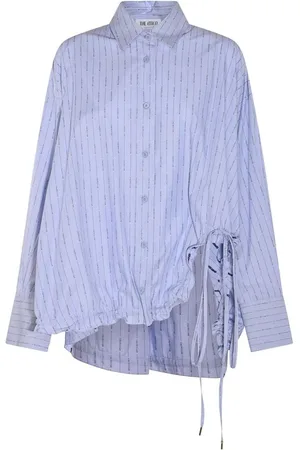 The Attico Dames, Blouses & Shirts, Blauw, Maat: XS Katoen