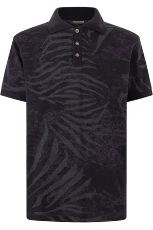Roberto Cavalli Heren, Tops, Zwart, Maat: M Katoen