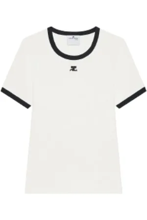 Courrèges Dames, Tops, Wit, Maat: M Katoen