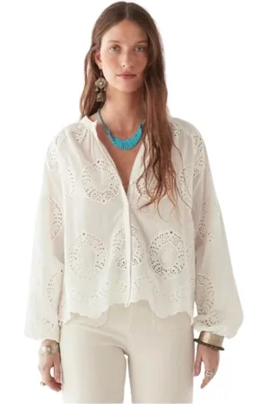 MAISON HOTEL Dames, Blouses & Shirts, Wit, Maat: M Katoen