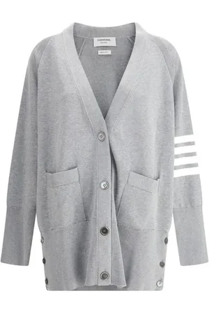 Thom Browne Dames, Truien, Grijs, Maat: 2XS Katoen