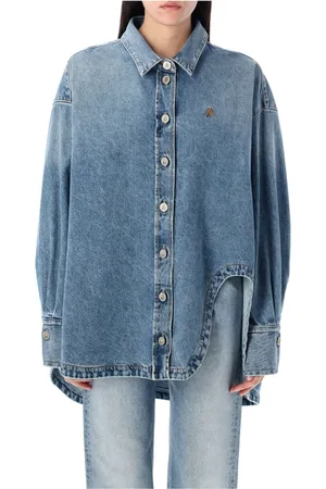 The Attico Dames, Blouses & Shirts, Blauw, Maat: XS Denim