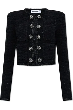 Self-Portrait Dames, Jassen, Zwart, Maat: L Tweed
