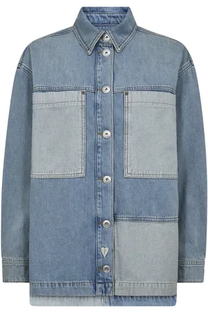 Mos Mosh Dames, Blouses & Shirts, Blauw, Maat: XL Denim