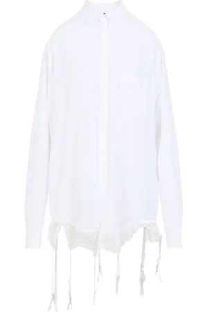 Balenciaga Dames, Blouses & Shirts, Wit, Maat: S Polyamide