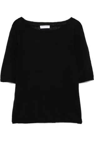 Majestic Dames, Truien, Zwart, Maat: XL Linnen