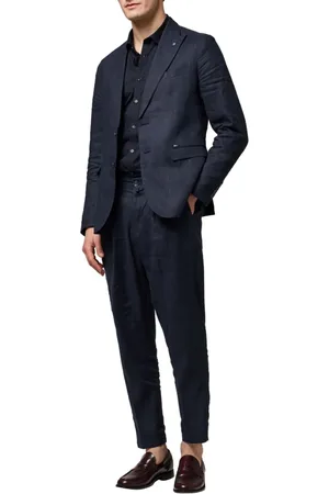 GIANNI LUPO Heren, Pakken, Blauw, Maat: M Linnen