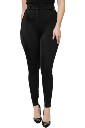 Dolce & Gabbana Dames, Broeken, Zwart, Maat: 2XL Nylon