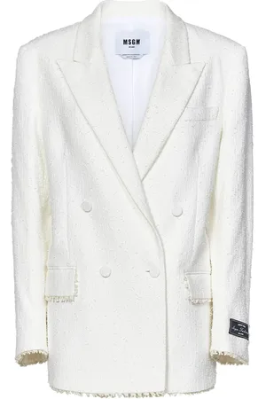 Msgm Dames, Jassen, Wit, Maat: XS Tweed