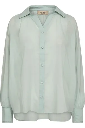 Mos Mosh Dames, Blouses & Shirts, Groen, Maat: XL Voile