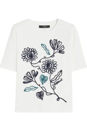 Max Mara Dames, Tops, Wit, Maat: M Katoen