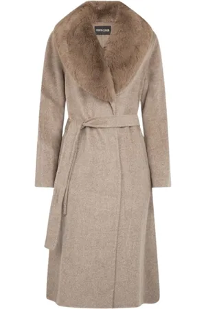 Roberto Cavalli Dames, Mantels, Bruin, Maat: M Wol