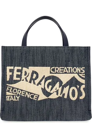 Salvatore Ferragamo Dames, Tassen, Blauw, Maat: ONE Size Katoen