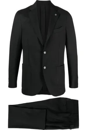LARDINI Heren, Pakken, Zwart, Maat: XL Wol
