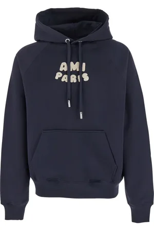 Ami Heren, Sweatshirts & Hoodies, Blauw, Maat: L Katoen