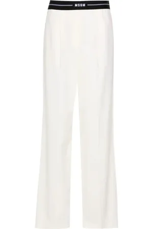 Msgm Dames, Broeken, Wit, Maat: XS Wol