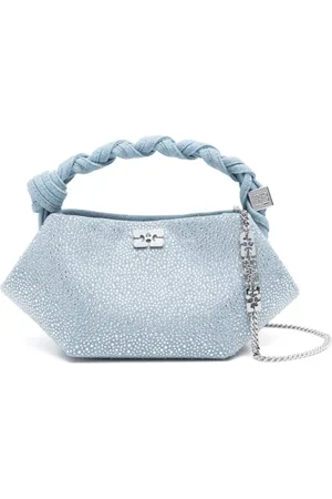 Ganni Dames, Tassen, Blauw, Maat: ONE Size Katoen