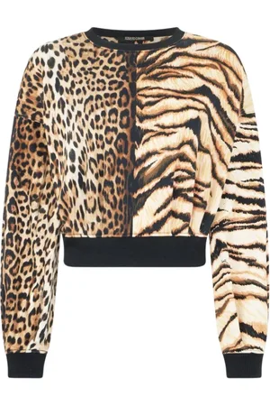 Roberto Cavalli Dames, Sweatshirts & Hoodies, Bruin, Maat: XS Katoen