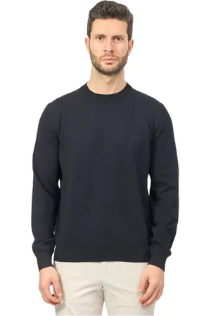 HUGO BOSS Heren, Truien, Blauw, Maat: 3XL Katoen