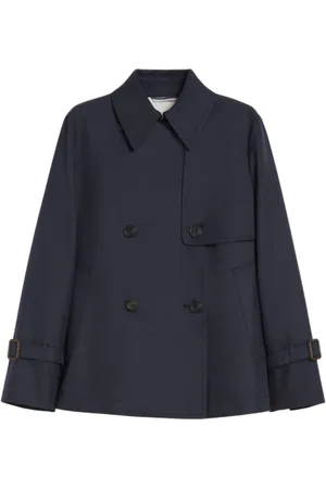 Max Mara Dames, Jassen, Blauw, Maat: XS Gabardine