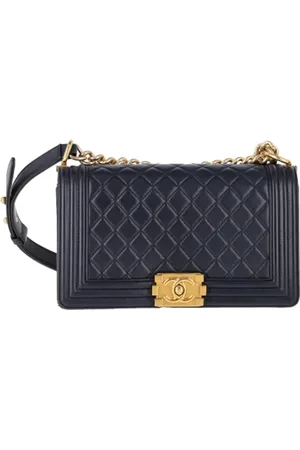CHANEL Dames, Pre-owned, Blauw, Maat: ONE Size Leer