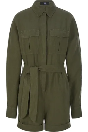 Riani Dames, Jumpsuits & Playsuits, Groen, Maat: L Linnen