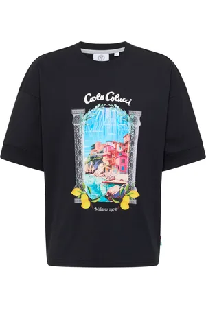 Carlo Colucci Heren, Tops, Zwart, Maat: L Katoen