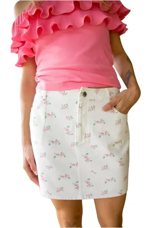 Crās Dames, Rokken, Wit, Maat: L Denim