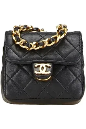 CHANEL Dames, Pre-owned, Zwart, Maat: ONE Size Leer