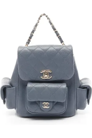 CHANEL Dames, Pre-owned, Blauw, Maat: ONE Size Leer