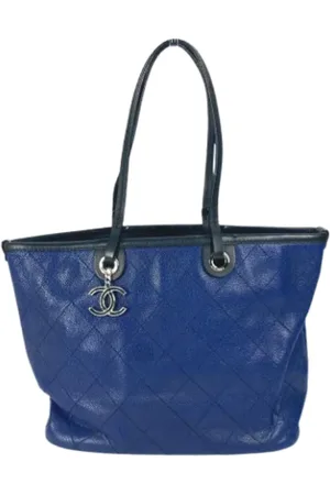 CHANEL Dames, Pre-owned, Blauw, Maat: ONE Size Leer