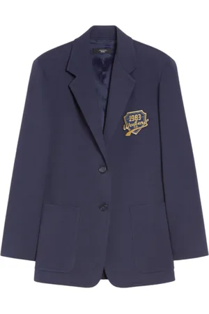 Max Mara Dames, Jassen, Blauw, Maat: XS Katoen