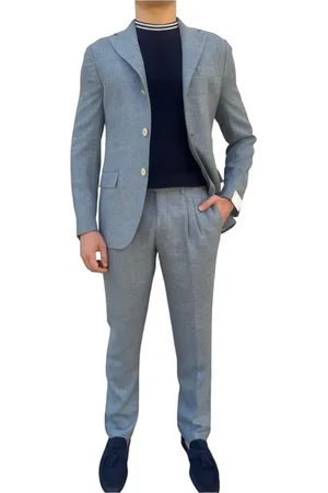 ELEVENTY Heren, Pakken, Blauw, Maat: L