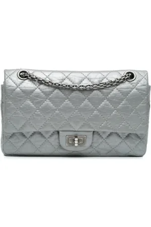 CHANEL Dames, Pre-owned, Grijs, Maat: ONE Size Leer