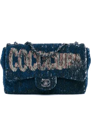 CHANEL Dames, Pre-owned, Blauw, Maat: ONE Size Zijde