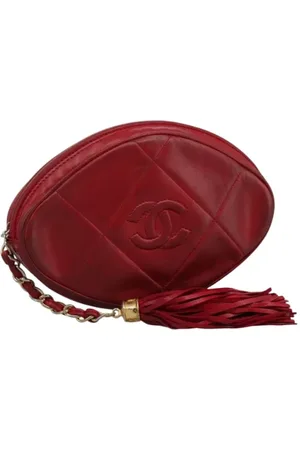 CHANEL Dames, Pre-owned, Rood, Maat: ONE Size Leer
