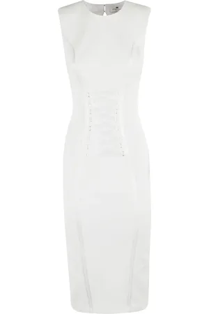 Elisabetta Franchi Dames, Jurken, Wit, Maat: XS Katoen